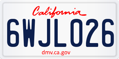 CA license plate 6WJL026