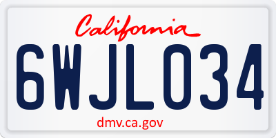 CA license plate 6WJL034