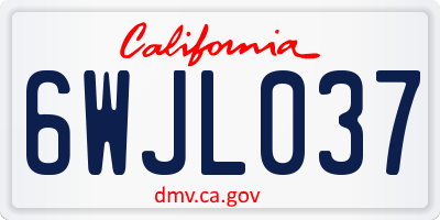 CA license plate 6WJL037