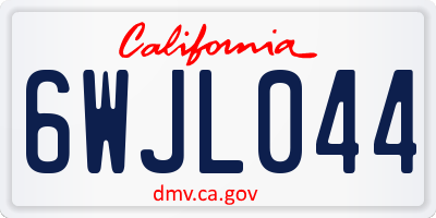 CA license plate 6WJL044