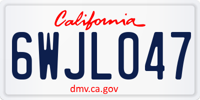 CA license plate 6WJL047