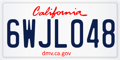 CA license plate 6WJL048