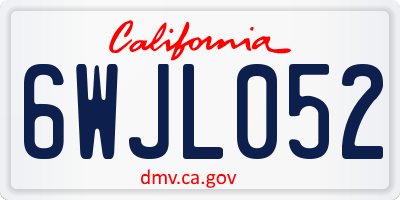 CA license plate 6WJL052