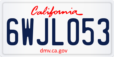 CA license plate 6WJL053