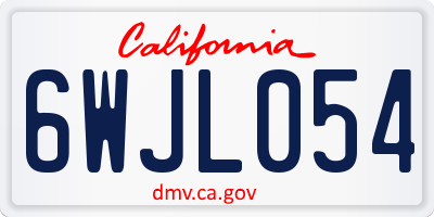 CA license plate 6WJL054