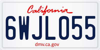 CA license plate 6WJL055