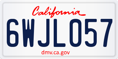 CA license plate 6WJL057