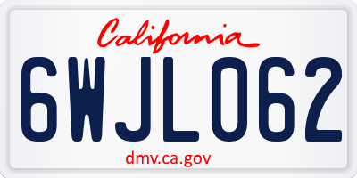 CA license plate 6WJL062