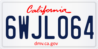 CA license plate 6WJL064
