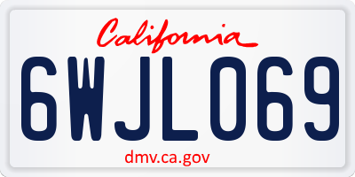 CA license plate 6WJL069