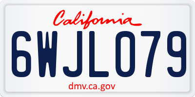 CA license plate 6WJL079
