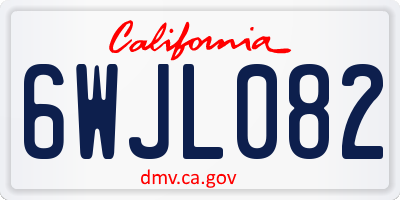 CA license plate 6WJL082