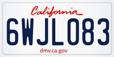 CA license plate 6WJL083