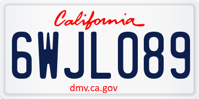 CA license plate 6WJL089