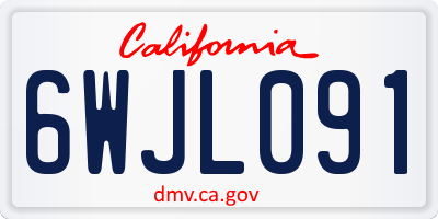 CA license plate 6WJL091