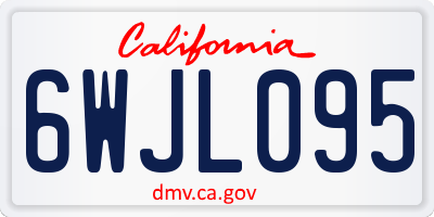 CA license plate 6WJL095
