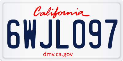 CA license plate 6WJL097