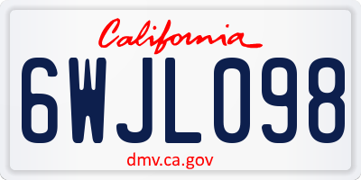 CA license plate 6WJL098
