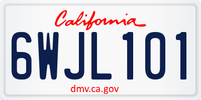 CA license plate 6WJL101