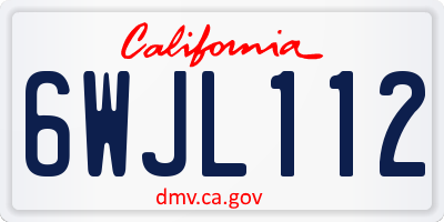 CA license plate 6WJL112