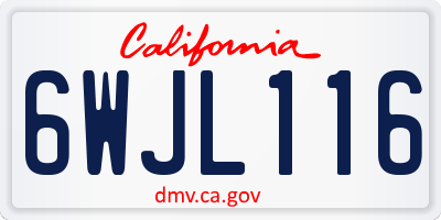 CA license plate 6WJL116