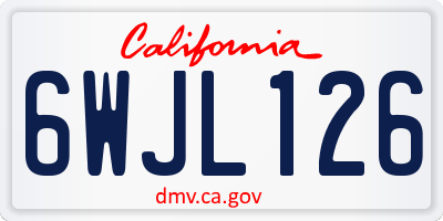 CA license plate 6WJL126