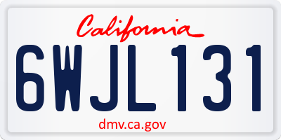 CA license plate 6WJL131