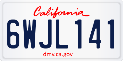 CA license plate 6WJL141