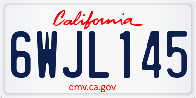 CA license plate 6WJL145