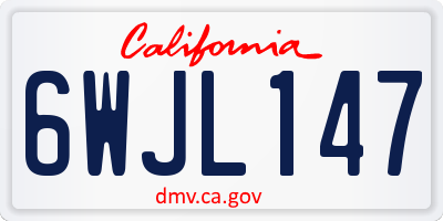 CA license plate 6WJL147