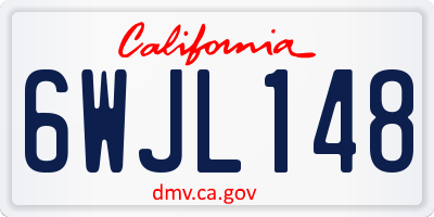 CA license plate 6WJL148