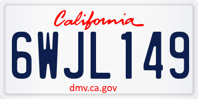 CA license plate 6WJL149