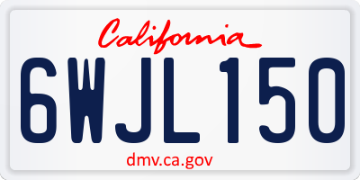 CA license plate 6WJL150