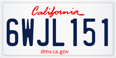 CA license plate 6WJL151