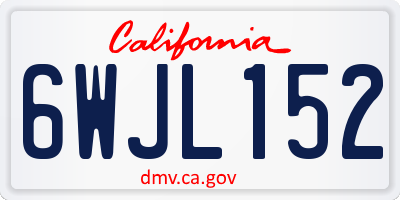 CA license plate 6WJL152