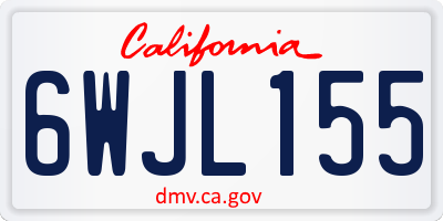 CA license plate 6WJL155