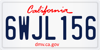 CA license plate 6WJL156