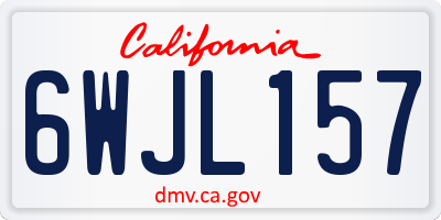 CA license plate 6WJL157