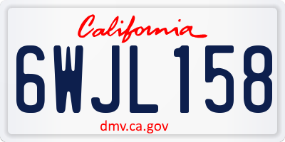 CA license plate 6WJL158