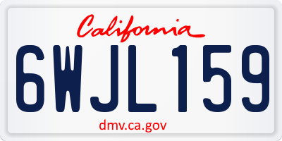 CA license plate 6WJL159