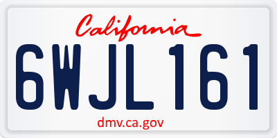 CA license plate 6WJL161