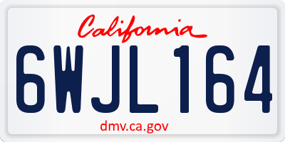 CA license plate 6WJL164