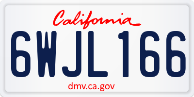 CA license plate 6WJL166