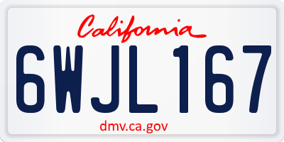 CA license plate 6WJL167