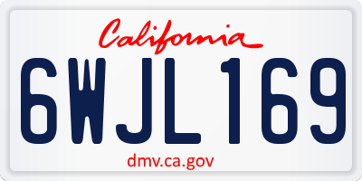 CA license plate 6WJL169