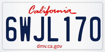 CA license plate 6WJL170