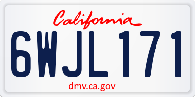 CA license plate 6WJL171