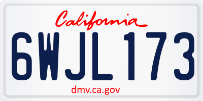 CA license plate 6WJL173