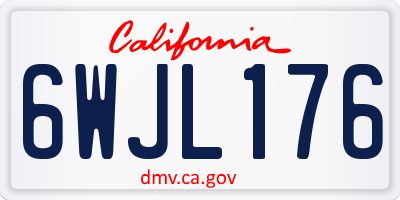 CA license plate 6WJL176