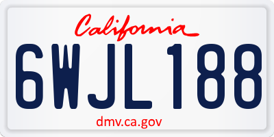 CA license plate 6WJL188